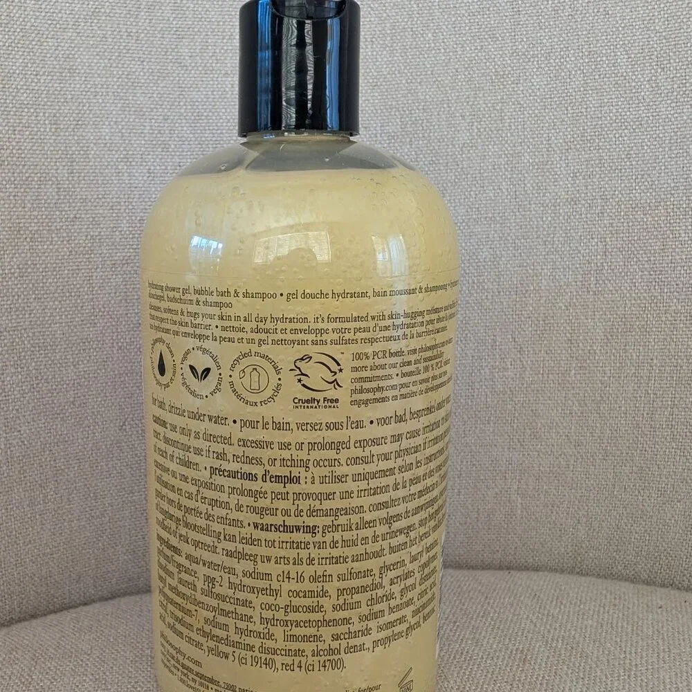 NEW Philosophy Iced Mint Lemonade 3 in 1 Shower Gel Bubble Bath Shampoo 16 fl oz
